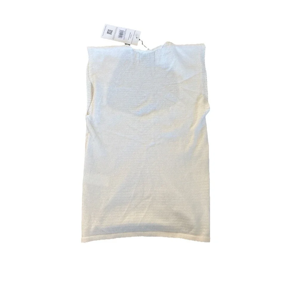 Alohas Peasant Corset Knit Top Size Large White Designed In Barcelona Made In EU - Picture 6 of 6